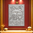 Govardhan Giridhari Krishna Silver Plated Copper Wall Hanging