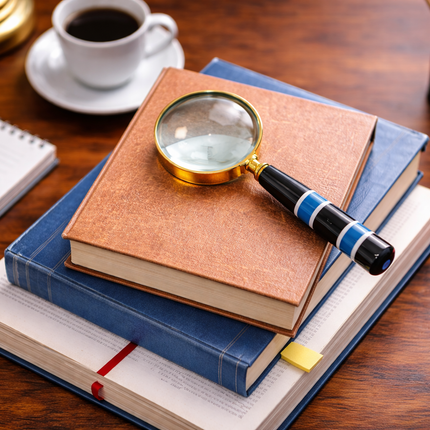 Brass Magnifying Glass With Wooden Handle