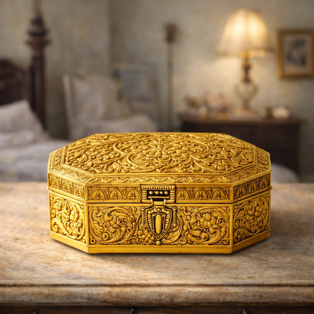 Brass Handcrafted Jewellery Box (3 Inch)