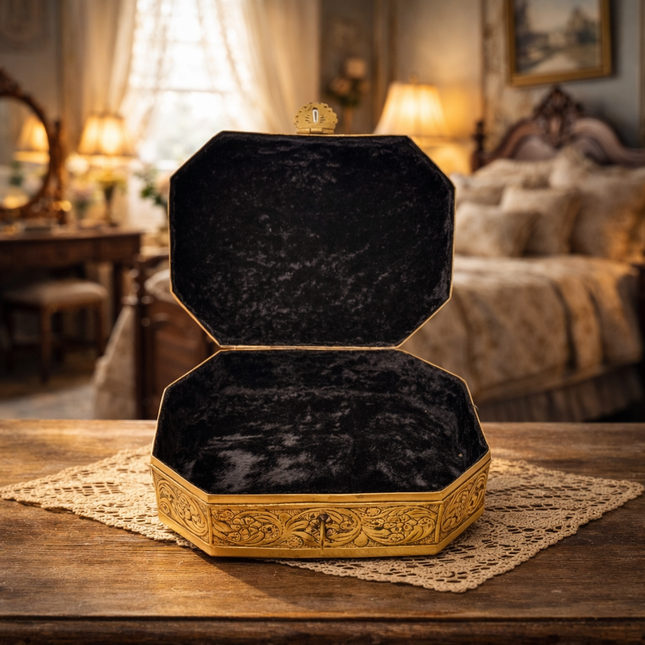 Brass Handcrafted Jewellery Box (3 Inch)