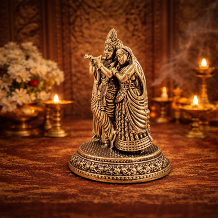Brass Lightweight Standing Radha Krishna Idol