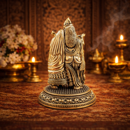 Brass Lightweight Standing Radha Krishna Idol