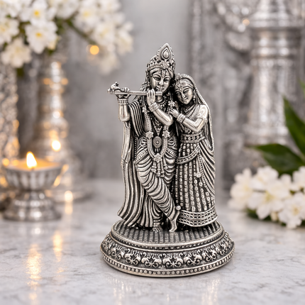 Brass Lightweight Standing Radha Krishna Idol