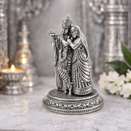 Brass Lightweight Standing Radha Krishna Idol