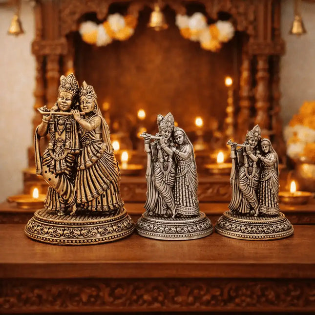 Brass Lightweight Standing Radha Krishna Idol