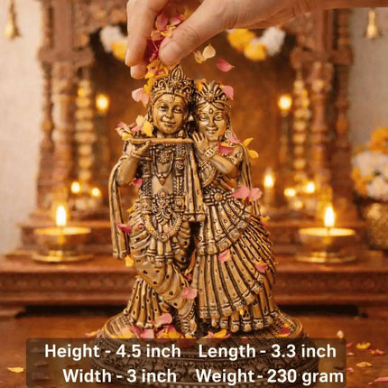 Brass Lightweight Standing Radha Krishna Idol