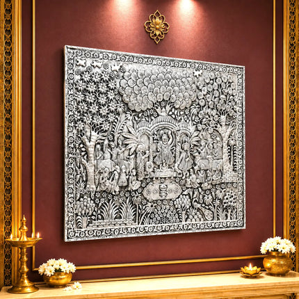 Shrinathji Divine Darshan Silver Plated Copper Wall Hanging