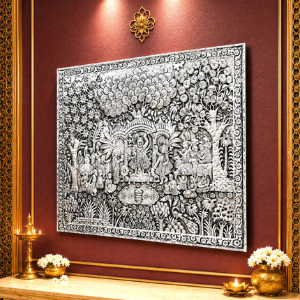 Shrinathji Divine Darshan Silver Plated Copper Wall Hanging