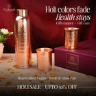 Copper Premium Lemon F/H Hammered Bottle with Glass Set Gift Box/Hamper