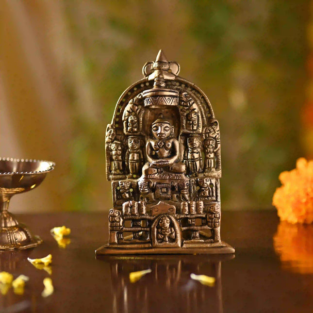 Brass Tirthankara Mahavirji Jain Statue (5 Inch)