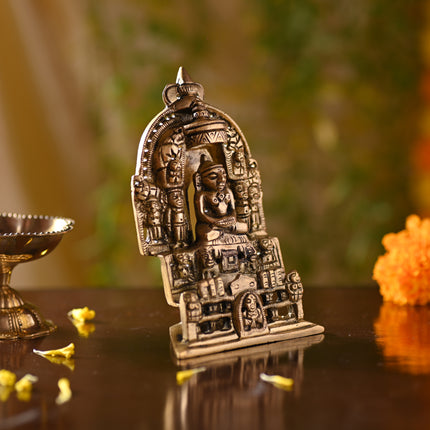 Brass Tirthankara Mahavirji Jain Statue – Divine Handmade Brass Decor (5 Inch)