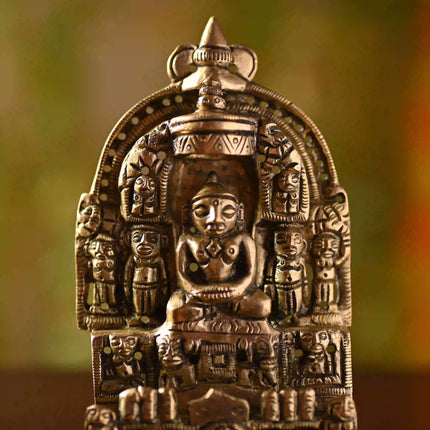 Brass Tirthankara Mahavirji Jain Statue (5 Inch)