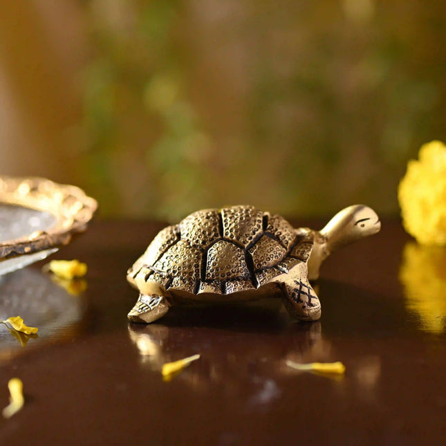 Brass Tortoise Figuruine Vastu/Feng Shui (1.5 Inch)
