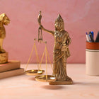 Brass Lady Justice Standing Statue (8.5 Inch)