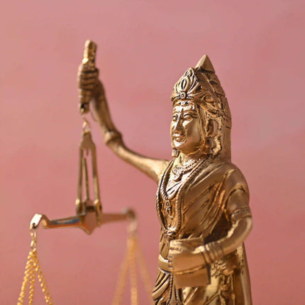 Brass Lady Justice Standing Statue (8.5 Inch)