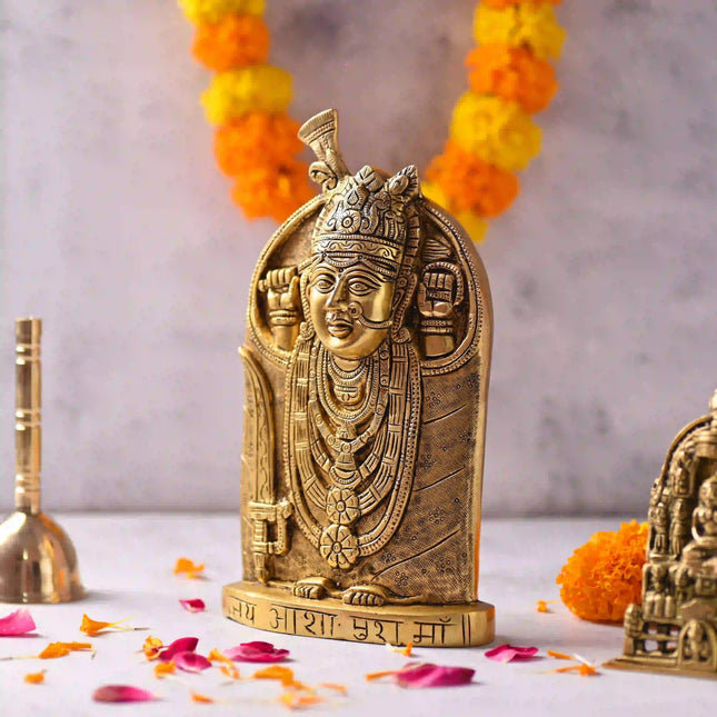 Brass Handcrafted Aashapura Maa Idol (9.8 Inch)