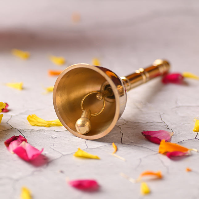 Brass Traditional Pooja Handbell – Authentic Indian Brassware