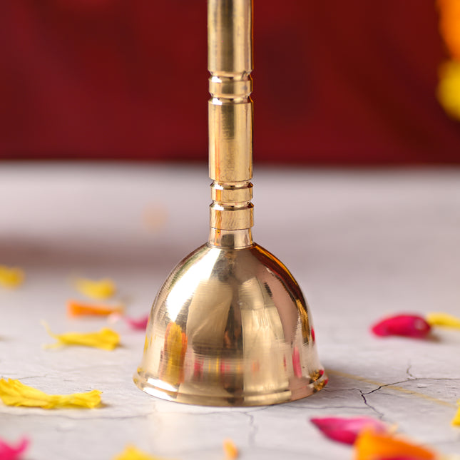 Brass Traditional Pooja Handbell – Authentic Indian Brassware