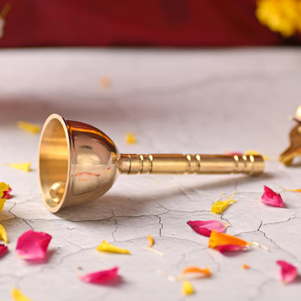 Brass Traditional Pooja Handbell – Authentic Indian Brassware