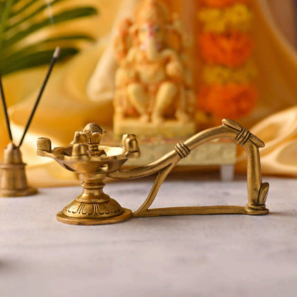 Brass Agardan / Incense Holder with Handle (2.8 Inch)