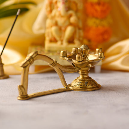 Brass Agardan with Handle – Traditional Handmade Brass Incense Holder (2.8 Inch)