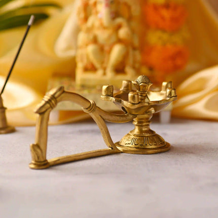 Brass Agardan / Incense Holder with Handle (2.8 Inch)