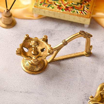 Brass Agardan with Handle – Traditional Handmade Brass Incense Holder (2.8 Inch)