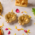 Brass Diya Pair – Handcrafted Traditional Indian Decor (0.7 Inch)