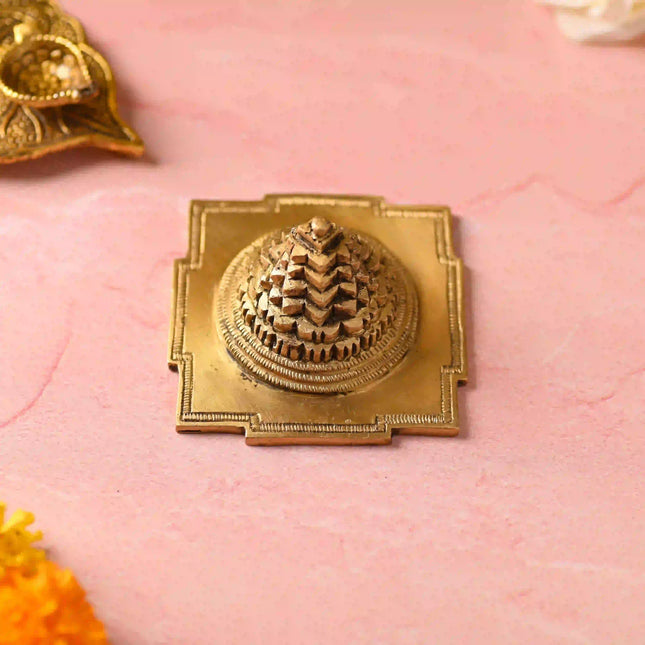 Brass Superfine Maha Meru Shree Yantra (2 Inch)