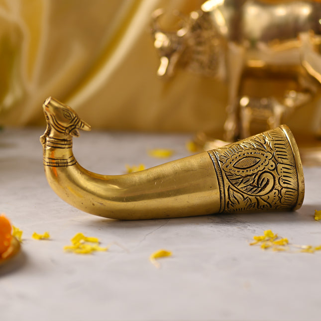 Brass Nandi Gangajali – Handcrafted Traditional Temple Vessel (8 Inch)