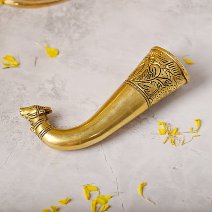 Brass Nandi Gangajali – Handcrafted Traditional Temple Vessel (8 Inch)
