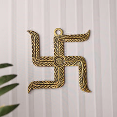Brass Om and Swastik Wall Hanging