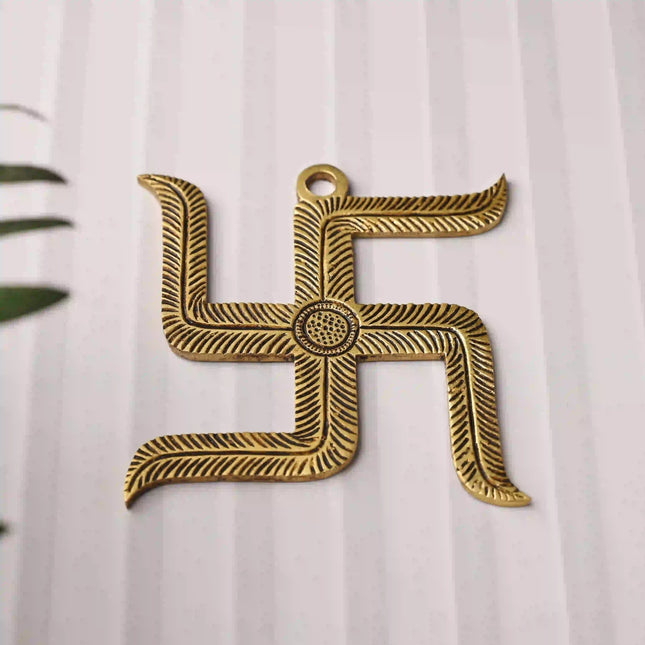 Brass Swastik Wall Hanging (4.5 Inch)