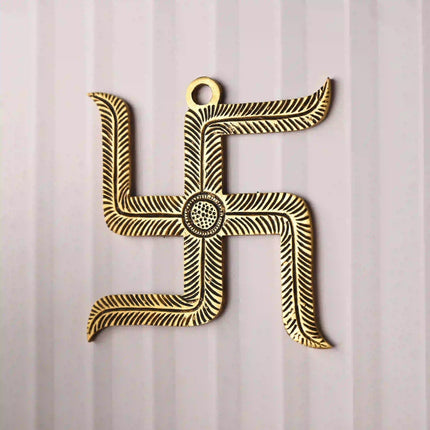 Brass Swastik Wall Hanging (4.5 Inch)