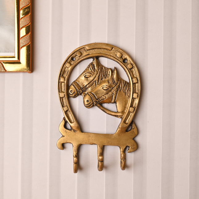 Brass Horse Face Design Hanger – Elegant Handcrafted Wall Decor (5.9 Inch)