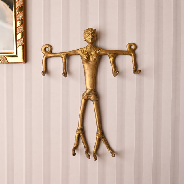 Brass Mummy Buddha Design Hanger – Handcrafted Spiritual Wall Decor (9 Inch)