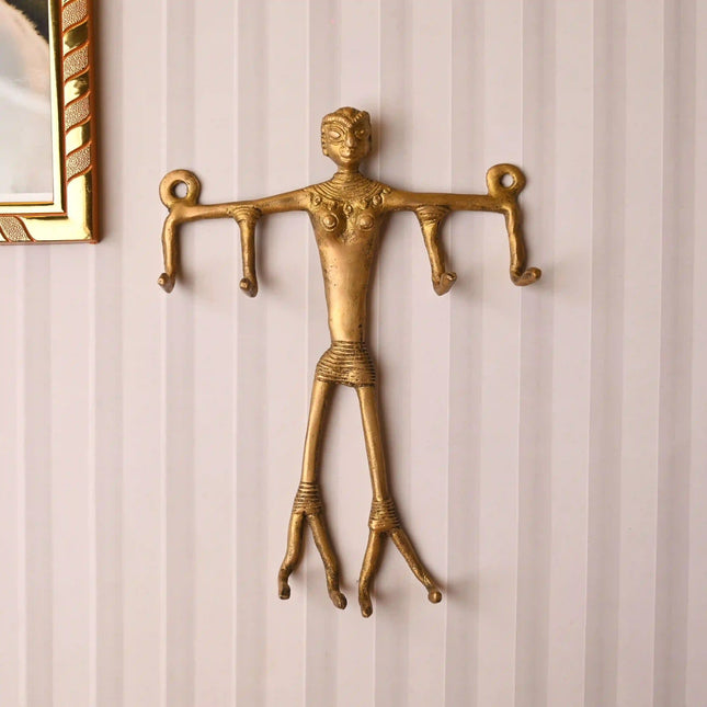 Brass Mummy Buddha Design Hanger – Handcrafted Spiritual Wall Decor (9 Inch)