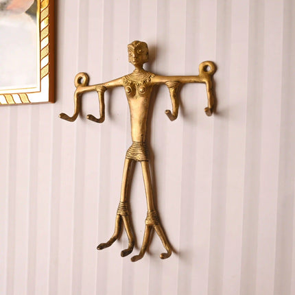 Brass Mummy Buddha Design Hanger – Handcrafted Spiritual Wall Decor (9 Inch)