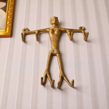 Brass Mummy Buddha Design Hanger – Handcrafted Spiritual Wall Decor (9 Inch)