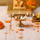 Brass Exquisite Five Petal Diya (1.6 Inch)