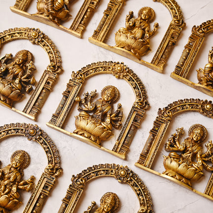 Brass Ashtalakshmi Wall Hanging Set – Divine Prosperity in Every Detail (4 Inch)