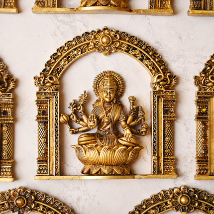 Brass Ashtalakshmi Wall Hanging Set – Divine Prosperity in Every Detail (4 Inch)