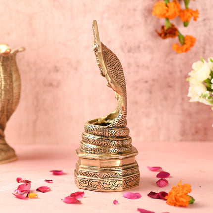 Brass Vintage Sheshnaag idol (9.8 Inch)