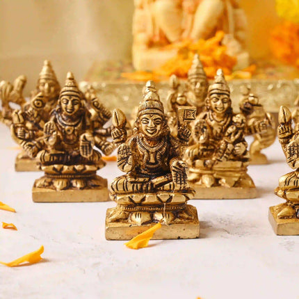Brass Ashtalakshmi Idol Set (2 Inch)