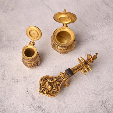 Brass Decorative Musical Instrument Set of 3 – Traditional Handcrafted Art