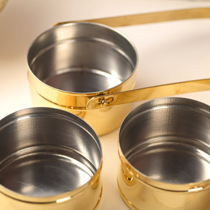 Brass 4-Tier Lunch Box/Tiffin Box (15.5 Inch)