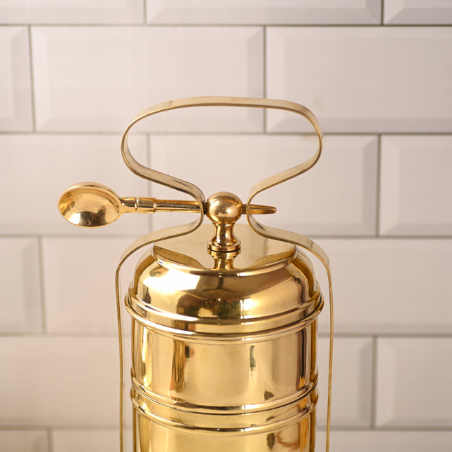 Brass 4-Tier Lunch Box/Tiffin Box (15.5 Inch)