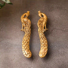 Brass Peacock Door Handle Pair (9.5 Inch)