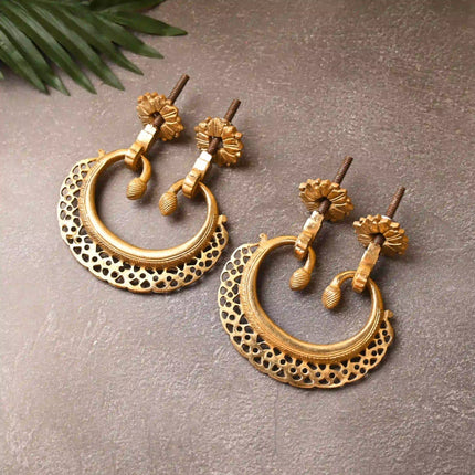 Brass Jali Door Knocker Pair – Handcrafted Traditional Door Decor (4.2 Inch)