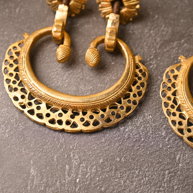 Brass Jali Door Knocker Pair – Handcrafted Traditional Door Decor (4.2 Inch)